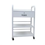 Round Metal Trolley Magnum With 3 Shelves and 1 drawer