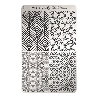 YOURS Loves John FLORAL STITCH Stamping Plate -