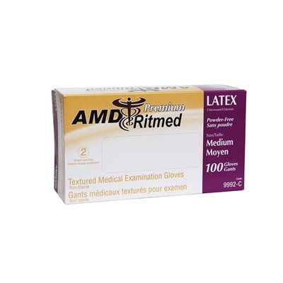 AMD Medicom Gants Latex sans poudre Petit (100)