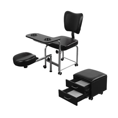Futura Black Manicure and Pedicure Chair Set -