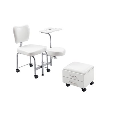 Futura White Manicure & Pedicure Chair Set -