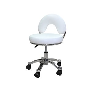 Deluxe Pneumatic White Stool very low