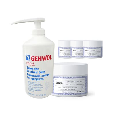 Gehwol Promo 1x salve cracked skin 500 ml + 4x Blue 50 ml -