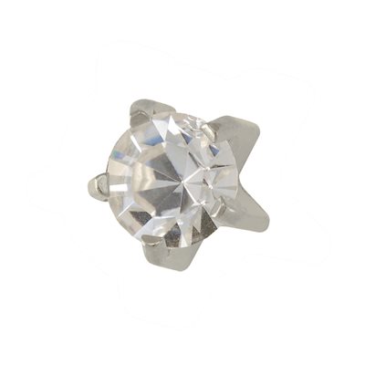 Studex R104W April Crystal Tiffany Ear Rings Silver 3mm (pair) +