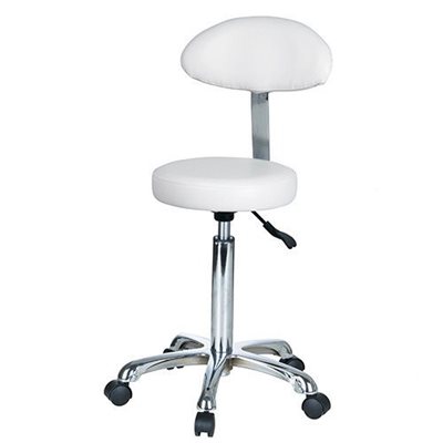 Silver ROUND PNEUMATIC CHAIR WITH BACK SUPPORT -
